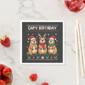 Serviette En Papier Capy Anniversaire Vilain Chant de Noël Capybara (En situation)