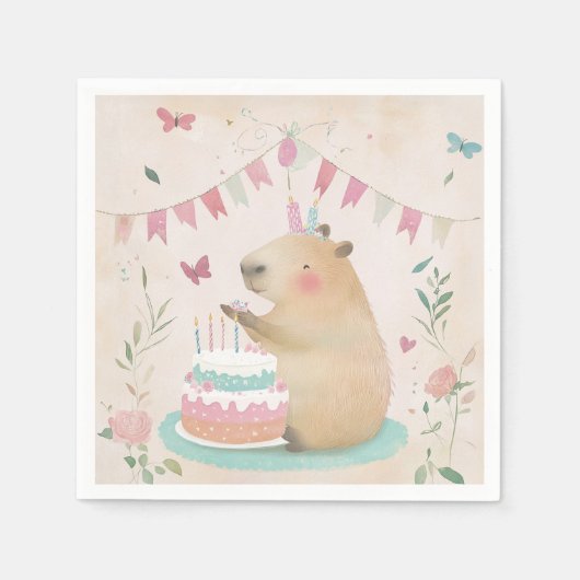 Serviette En Papier Capybara Anniversaire Bash Party Décor Papier Napk (Devant)