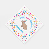 Serviette En Papier Capybara Anniversaire Mignonne Illustré À La Main (Coin)