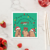 Serviette En Papier Capybara Christmas Lights Birthday Party  (En situation)
