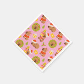 Serviette En Papier Capybara de Noël mignon (Coin)