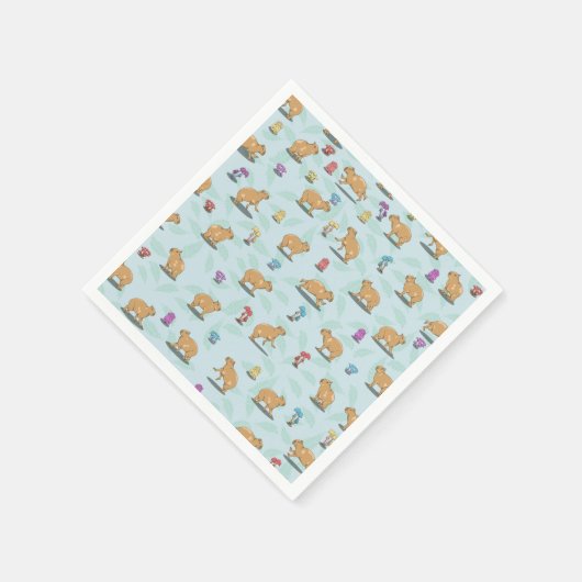 Serviette En Papier Capybara et mushroom pattern (Coin)