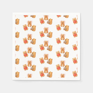 Serviette En Papier Capybara mignon aquarelle