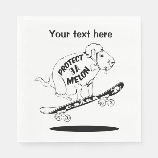 Serviette En Papier Capybara Skateboard Ollie (Devant)