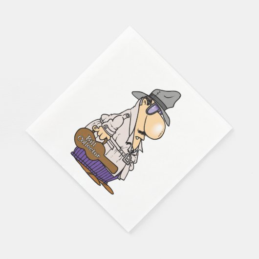 Serviette En Papier Caractère Collecteur de facture humoristique (Coin)