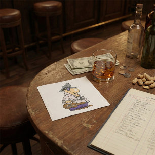 Serviette En Papier Caractère Collecteur de facture humoristique