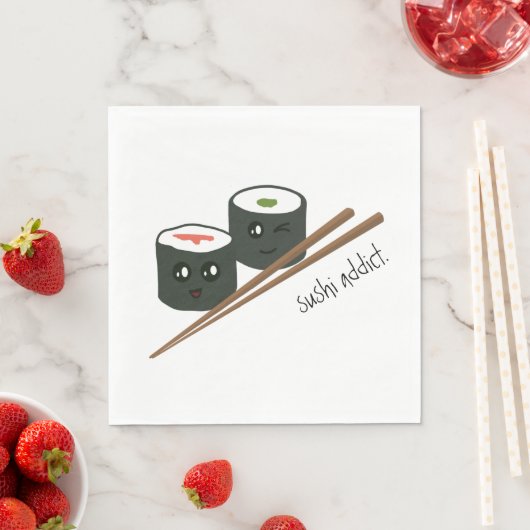 Serviette En Papier Caractère de Kawaii addict sushi mignon (En situation)