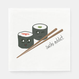 Serviette En Papier Caractère de Kawaii addict sushi mignon