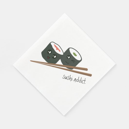 Serviette En Papier Caractère de Kawaii addict sushi mignon (Coin)