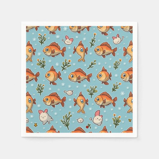 Serviette En Papier caractère du poisson (Devant)