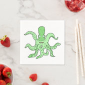 Serviette En Papier Caractère pieuvre verte Quirky Sea Monster (En situation)