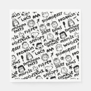 Serviette En Papier Caractères arachide Motif Graffiti