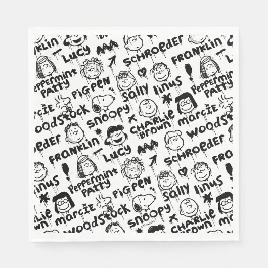 Serviette En Papier Caractères arachide Motif Graffiti (Devant)