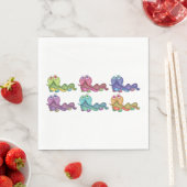 Serviette En Papier Caractères Colorés Caterpillar Fun Whimsical (En situation)