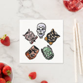 Serviette En Papier Caractères Halloween classiques (En situation)