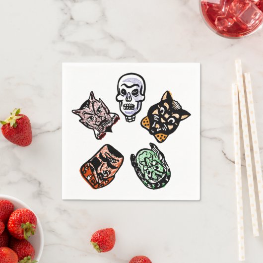 Serviette En Papier Caractères Halloween classiques (En situation)