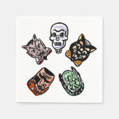 Serviette En Papier Caractères Halloween classiques (Devant)