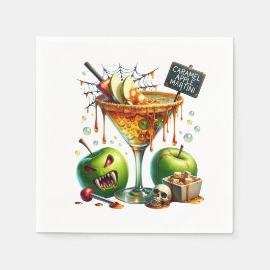 Serviette En Papier Caramel Apple Martini Halloween Papier (Devant)