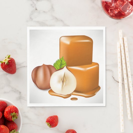 Serviette En Papier Caramel Cubes Papier Naples (En situation)