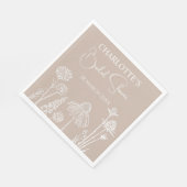 Serviette En Papier Caramel Fleurs sauvages croisés Floral (Coin)