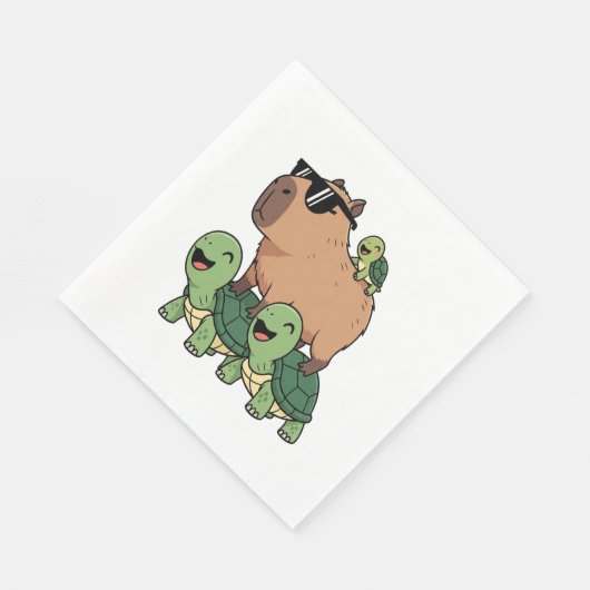 Serviette En Papier Caravane de tortue Capybara, Funny Capybara (Coin)