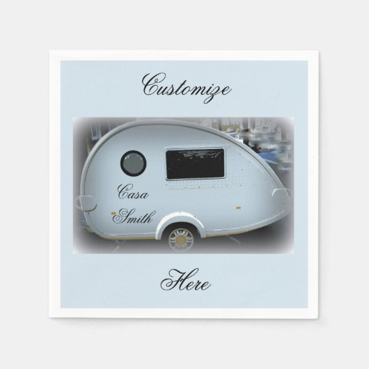 Serviette En Papier Caravane en teardrop simplifiée roulette gypsy (Devant)