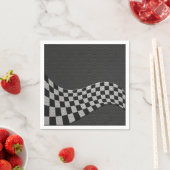 Serviette En Papier Carbone Fiber Style Racing Drapeau Checkers Vague  (En situation)