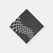 Serviette En Papier Carbone Fiber Style Racing Drapeau Checkers Vague  (Coin)