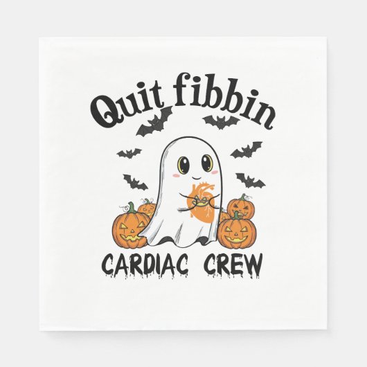 Serviette En Papier Cardiac Crew Funny Boo-Ghost Citrouille (Devant)