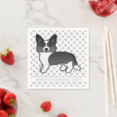 Serviette En Papier Cardigan noir et blanc Gallois Corgi Chien Anniver (En situation)