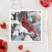 Serviette En Papier Cardinal de Noël (En situation)
