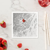 Serviette En Papier Cardinal en hiver (En situation)