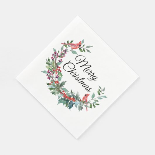 Serviette En Papier Cardinal Joyeux Noël (Coin)