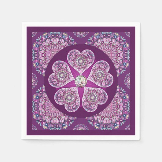 Serviette En Papier Cardinal Red Rosace (Devant)