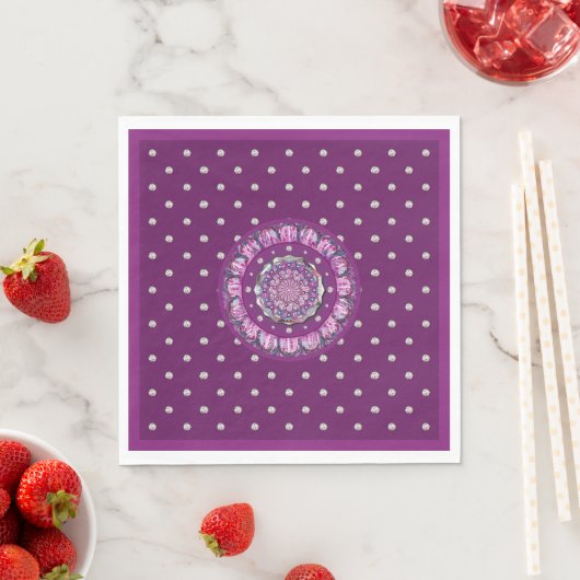 Serviette En Papier Cardinal Red Rosace (En situation)