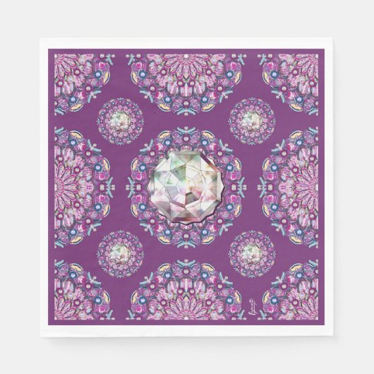 Serviette En Papier Cardinal Red Rosace (Devant)