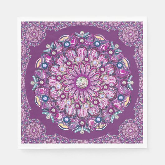 Serviette En Papier Cardinal Red Rosace (Devant)