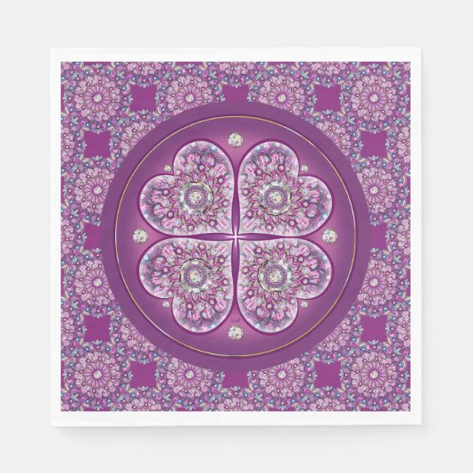 Serviette En Papier Cardinal Red Rosace (Devant)