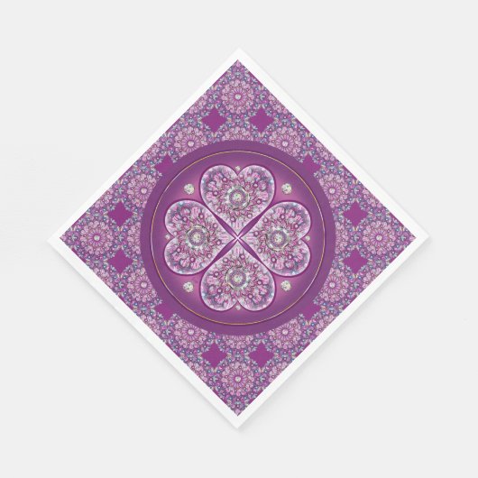 Serviette En Papier Cardinal Red Rosace (Coin)