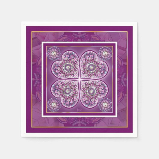 Serviette En Papier Cardinal Red Rosace (Devant)