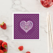 Serviette En Papier Cardinal Red Rosace (En situation)
