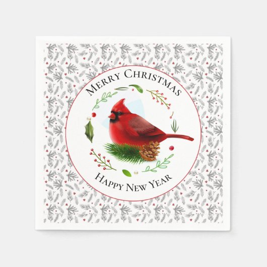 Serviette En Papier Cardinal rouge (Devant)
