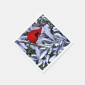 Serviette En Papier Cardinal rouge d'hiver (Coin)