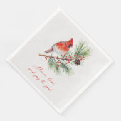Serviette en papier Cardinal Rouge Noël (Coin)