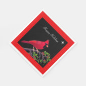 Serviette En Papier Cardinal sur les Fêtes Noires et Rouges (Coin)