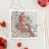 Serviette En Papier Cardinal sur Virginia Road Map (En situation)