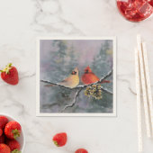 Serviette En Papier CARDINALS & PINE CONES par SHARON SHARPE (En situation)