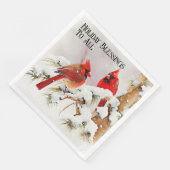 Serviette En Papier Cardinaux dans la neige et la scène de l'arbre À f (Coin)