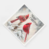 Serviette En Papier Cardinaux personnalisables en Scène d'hiver Noël (Coin)