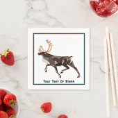 Serviette En Papier Caribou/Reindeer d'art populaire (En situation)
